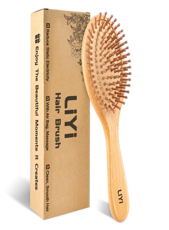LIYI Bamboo Hair Brush for Hair Growth – Natural Bamboo Bristles Wooden Paddle Brush, Scalp Massage & Detangling for Women, Men & Kids, All Hair Types, Ergonomic Handle - Image 1